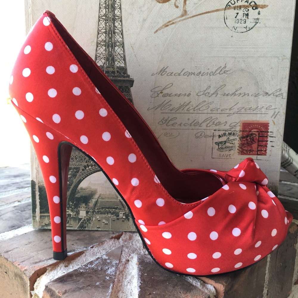 Top Heels Co Taylor Red Peep Toes